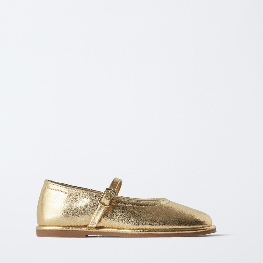 Zara Gold Metallic, Girls Mary Jane Shoes size 26